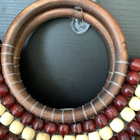 INC International Concepts Beaded Fan Tote in Brown and Tan - Picture 6 of 12